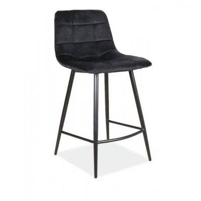 Стул барный SIGNAL MILA H-2 Velvet Bluvel 19 черный/черный мат